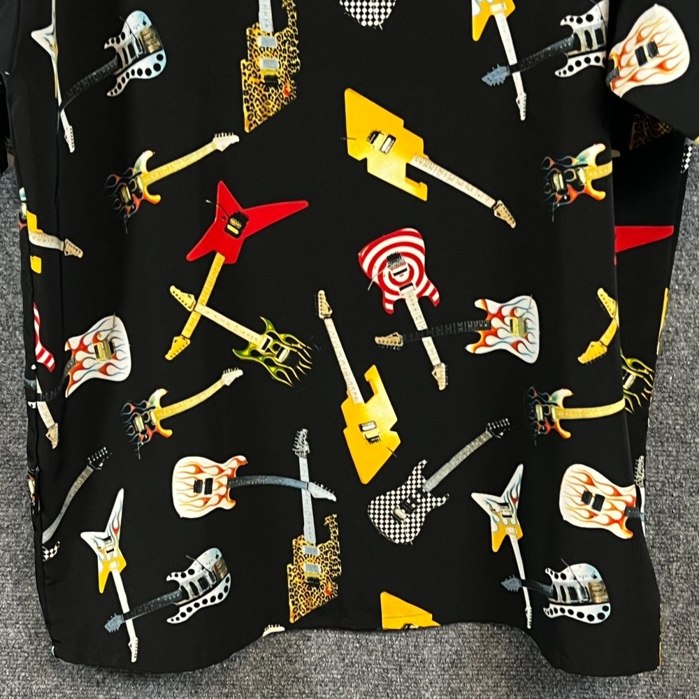 Mens VTG Dragonfly Clothing Co. Hard Rock St Thomas AOP Guitar Camp Shirt Size M - Picture 10 of 13